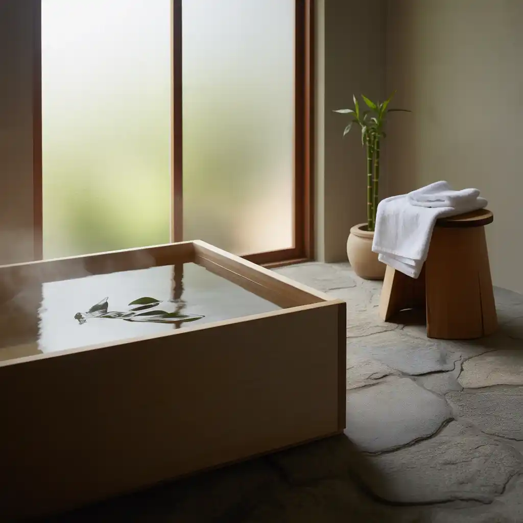 Japanese soaking tub minimalist shower zen bathroom
