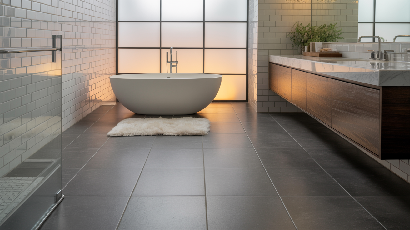 bathroom grey floors