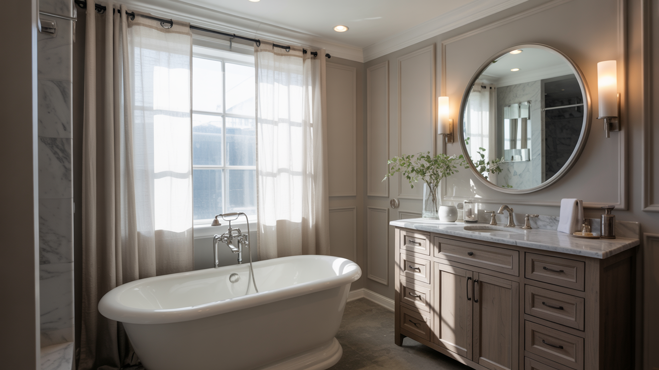transitional bathroom decor