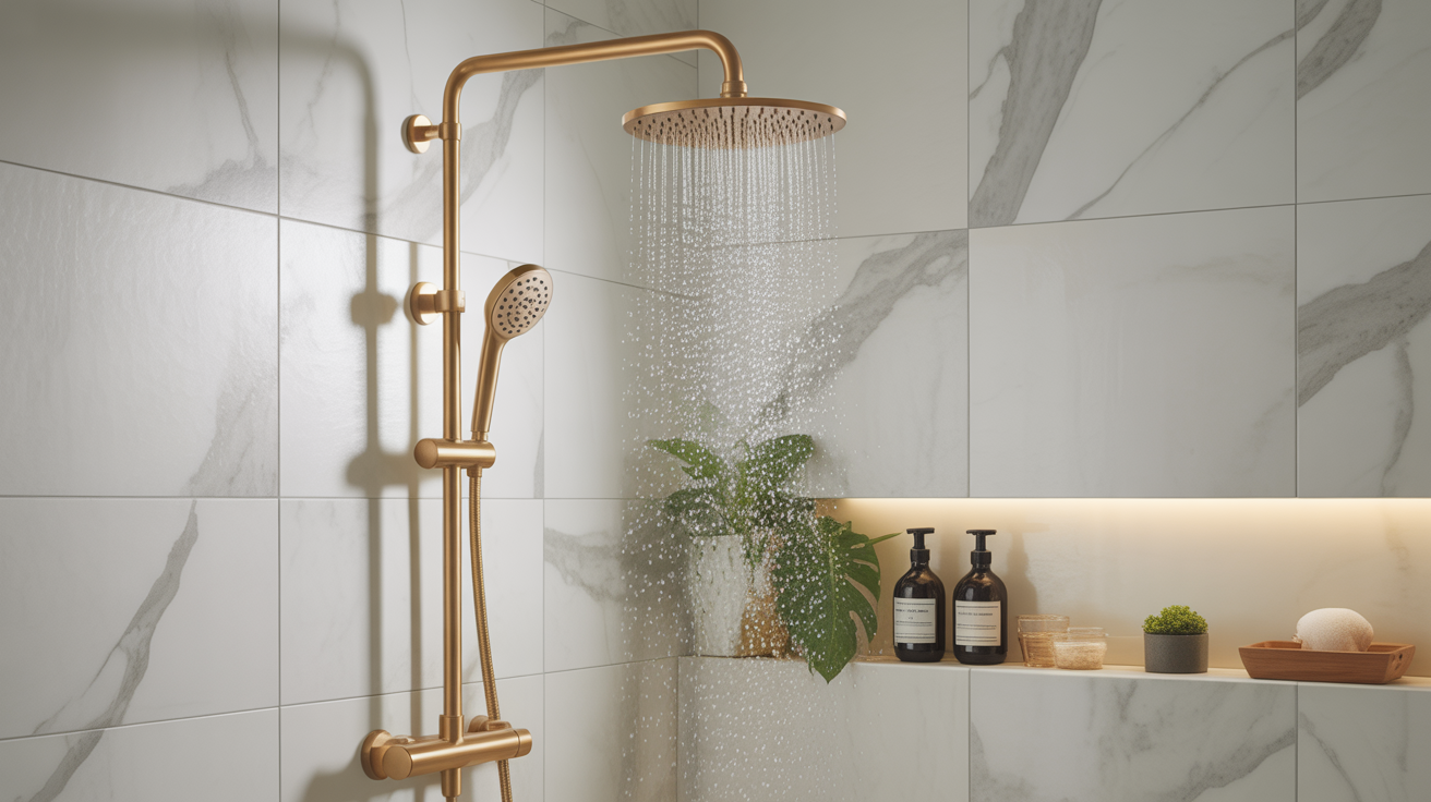 gold shower fixtures