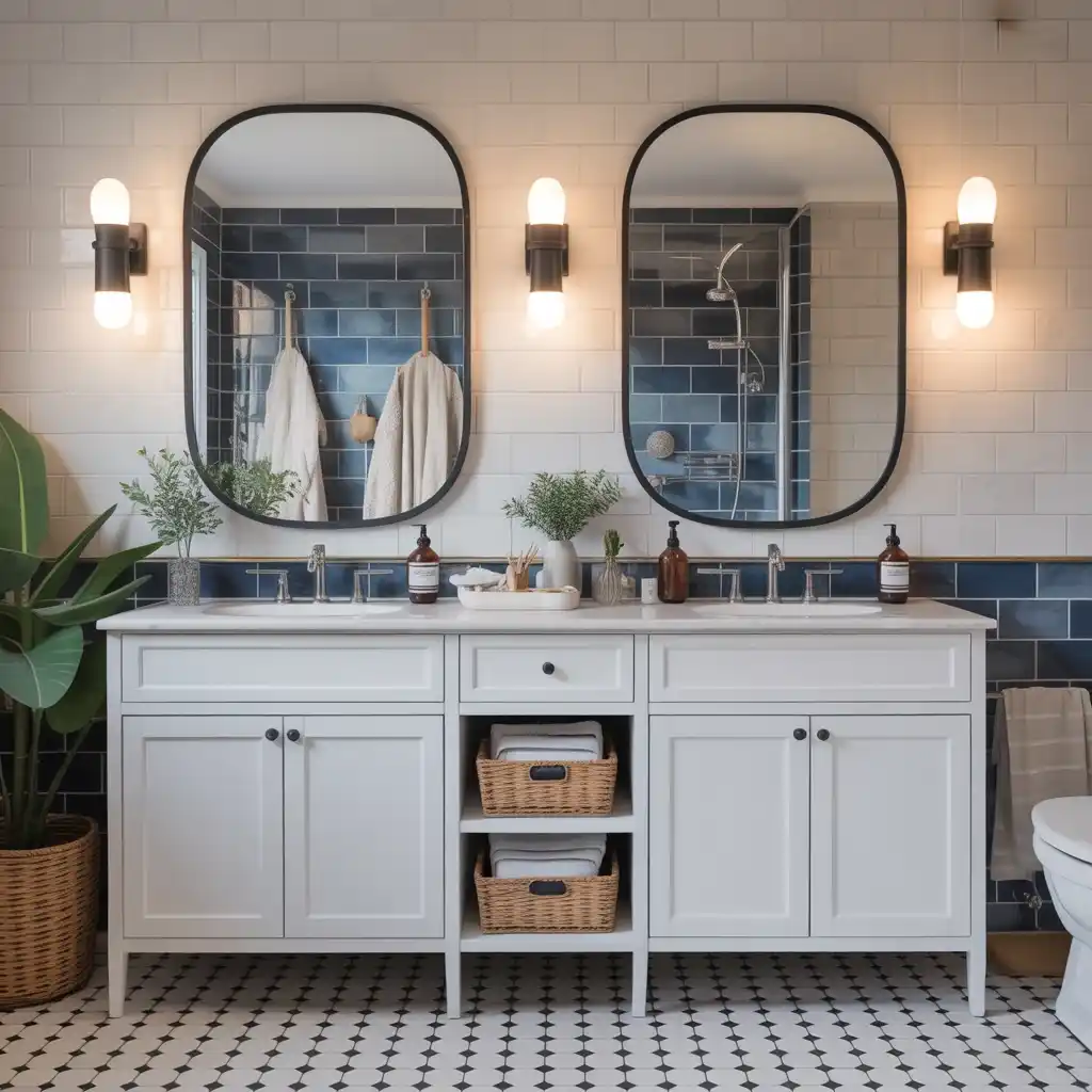 Individual organizers personal zones double sink vanity storage
