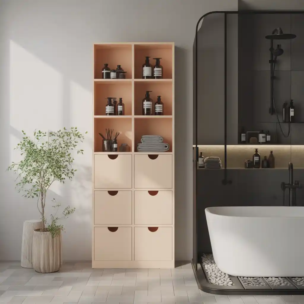 Modular cube system bathroom cabinet customizable storage