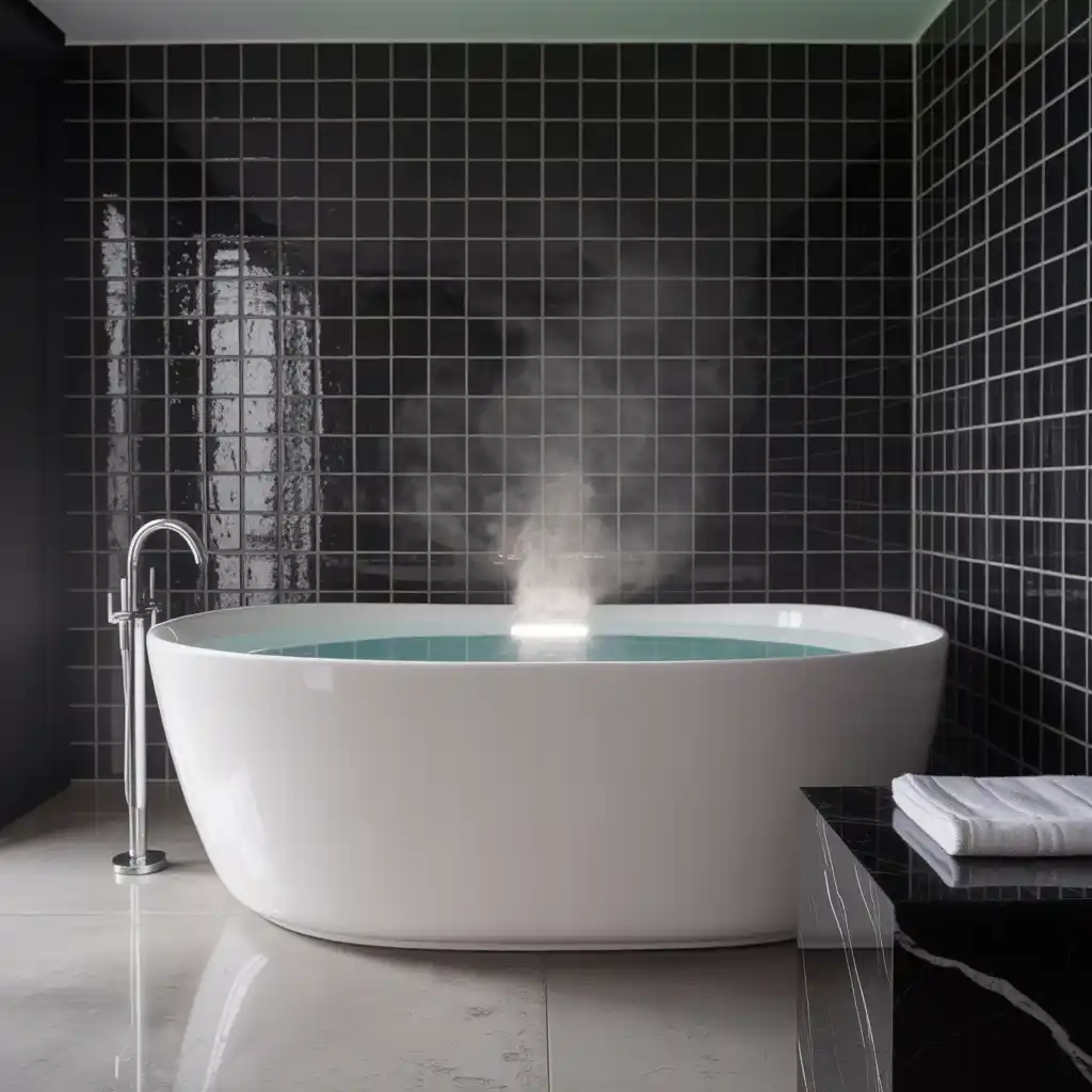 Monochrome black white bathroom design