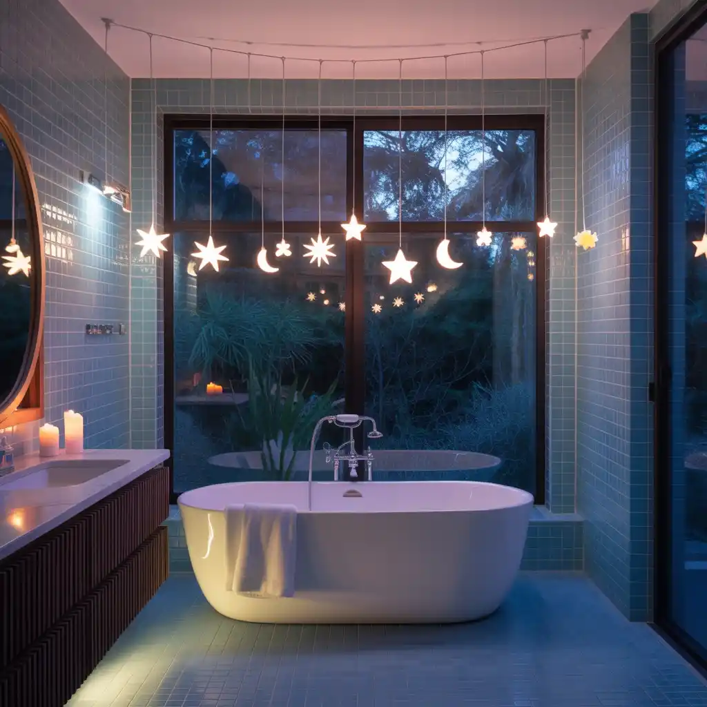 Star moon night lights kawaii bathroom lighting