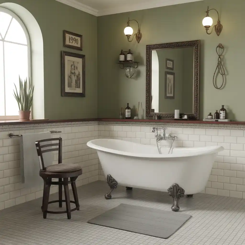Vintage barber shop bathroom accessories