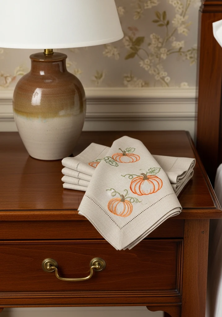 embroidered-pumpkin-linen-napkins