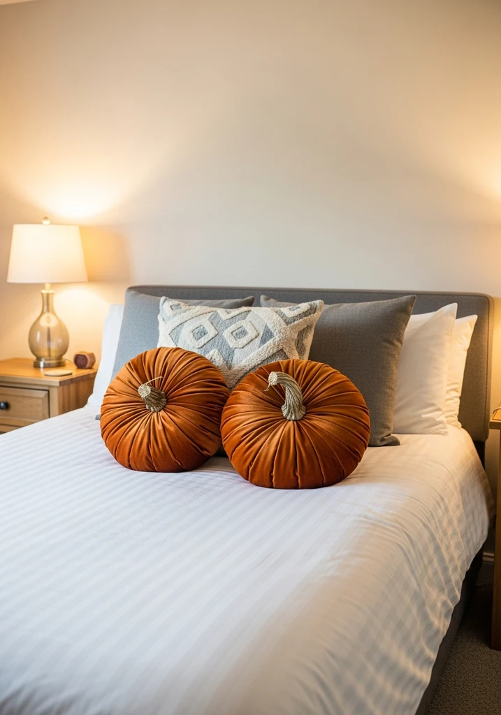 velvet-pumpkin-throw-pillows