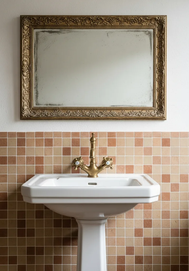antique-gold-wall-mounted-faucet-set