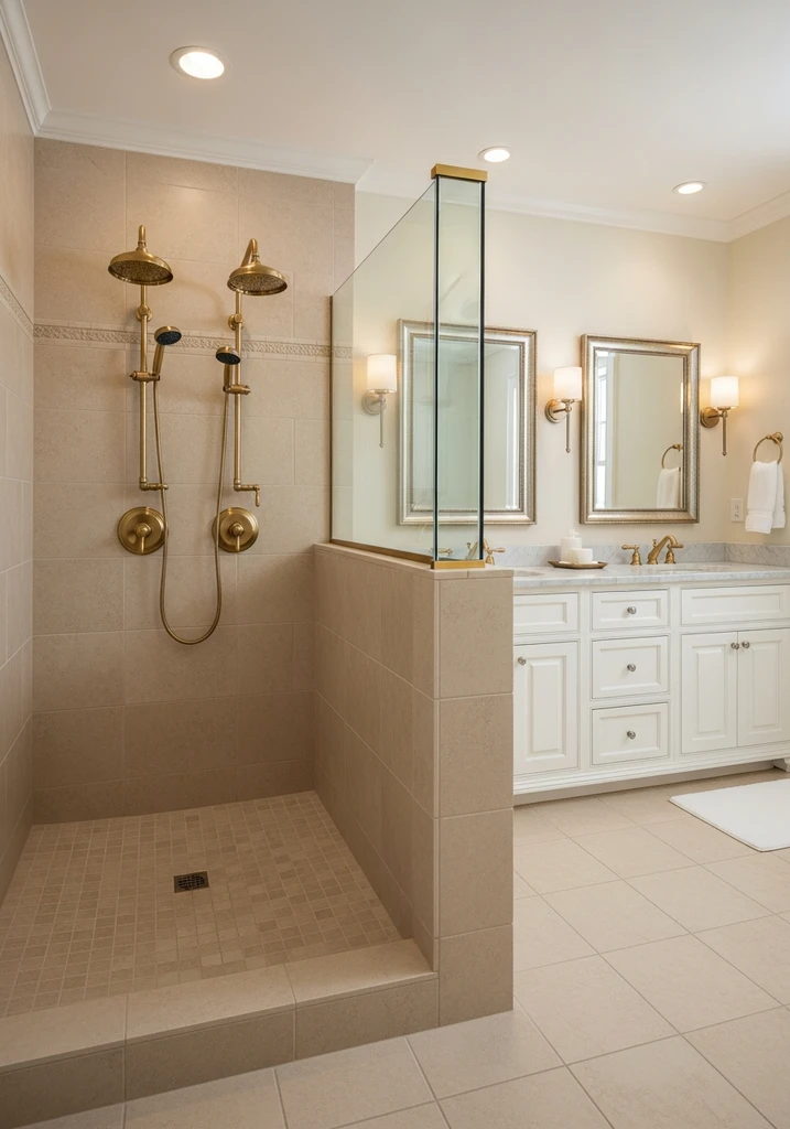 burnished-gold-dual-shower-head-system