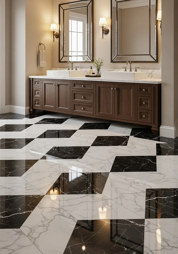 checkerboard-with-stone-look-vinyl