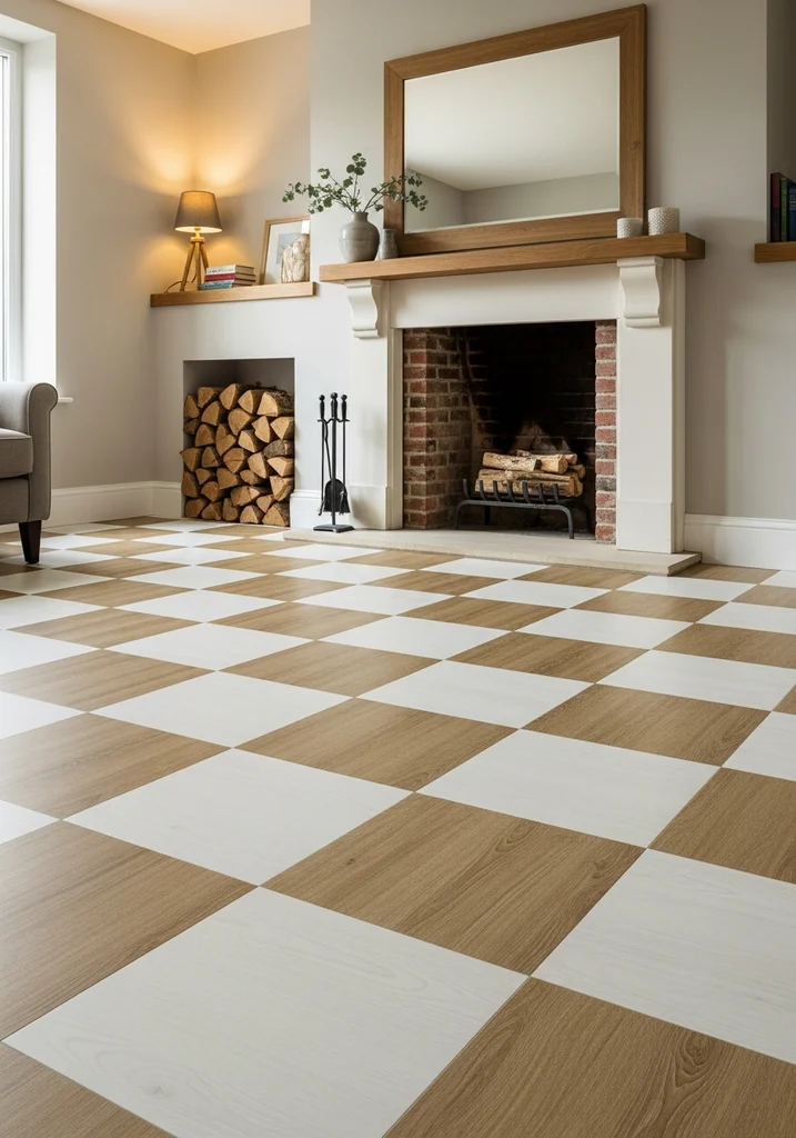 checkerboard-with-wood-look-vinyl