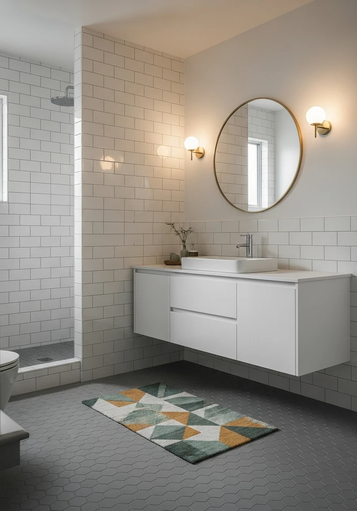 hexagon-grey-tiles-for-a-retro-vibe