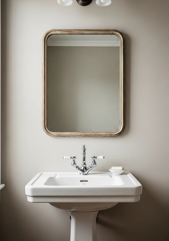 pedestal-sink-with-ornate-mirror